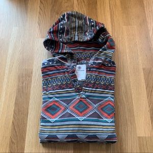 Men’s eclectic, hippie, hooded shirt